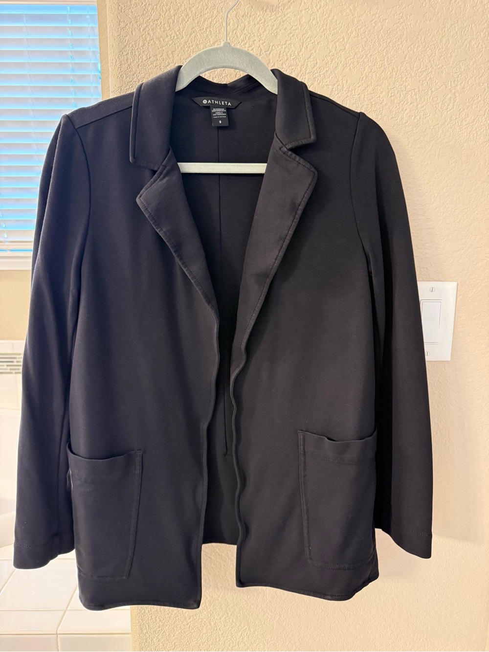 Athleta Black Open-Front Blazer Jacket